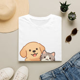 Süßes Hunde- & Katzen-T-Shirt — Entzückendes Welpen- und Kätzchen-Grafik-Shirt